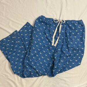 Vineyard Vines 100% Cotton Winter Whale Snowflake Print Pajama PJ Pants, Men’s L